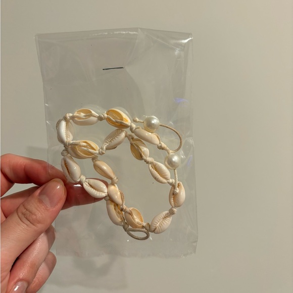 Cowrie Shell Choker Necklace Cream | Coastal Beach Handmade Pearl Charm - Picture 5 of 5